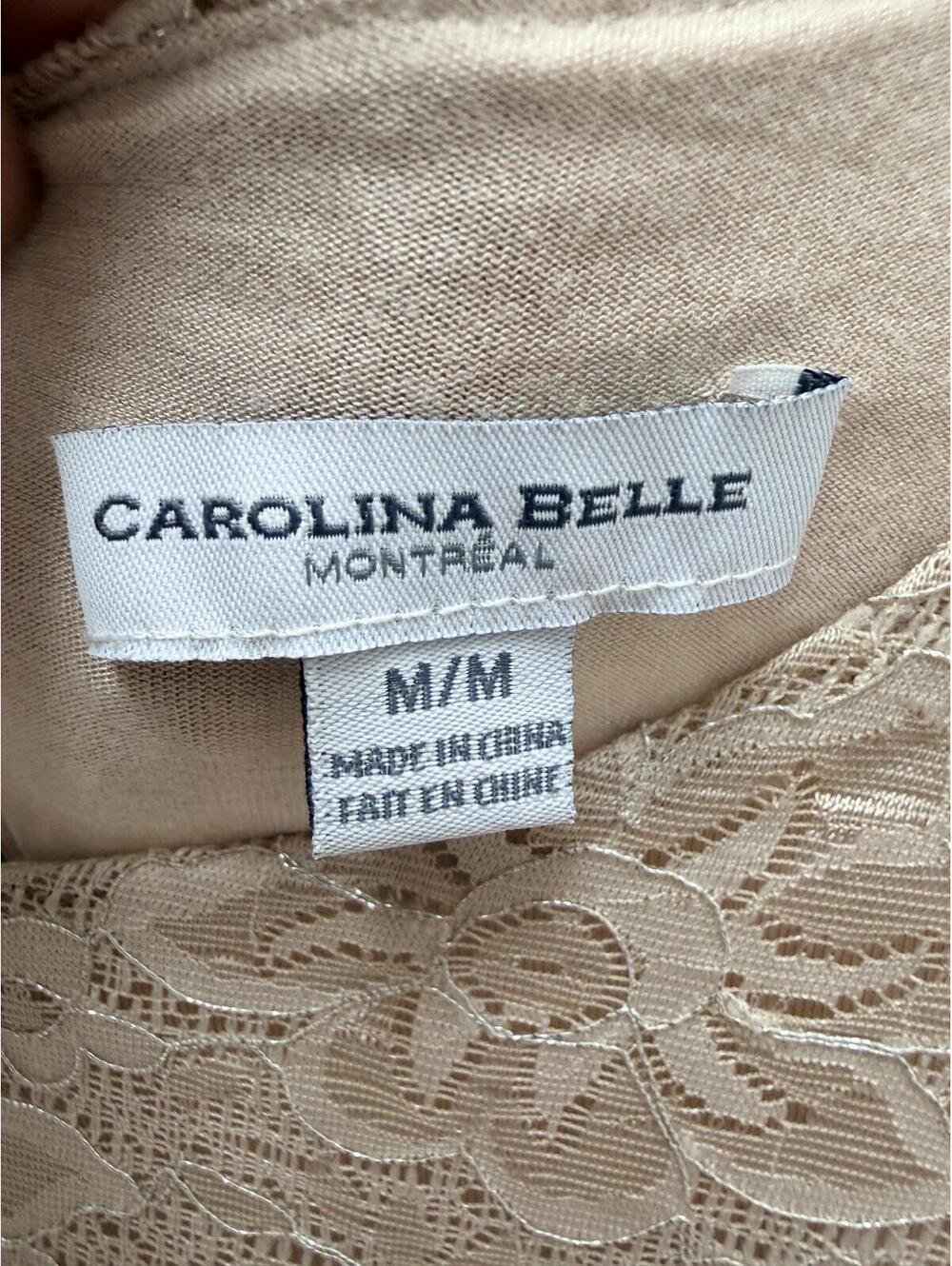 Carolina Belle Beige Lace Cold Shoulder Blouse with Ruffle Details - Picture 7 of 8